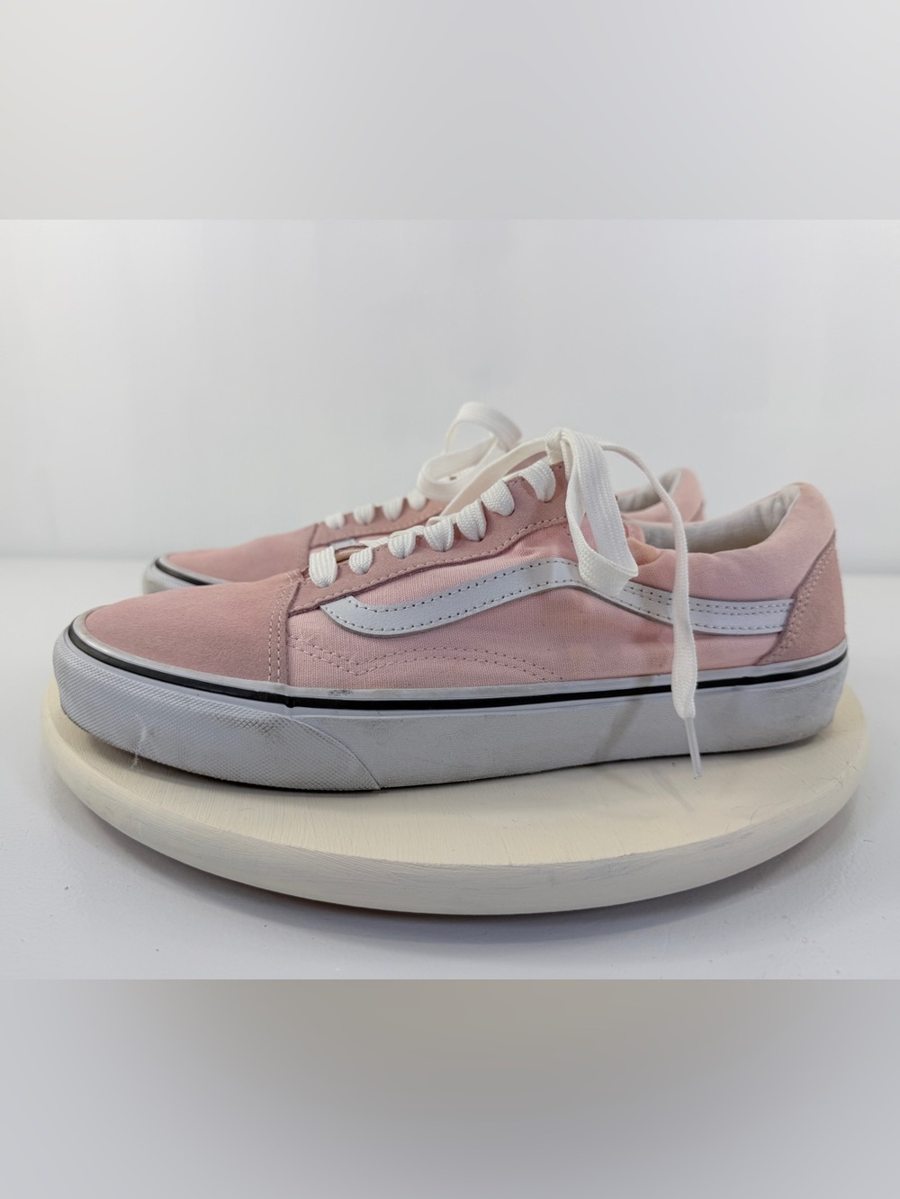 Vans Women’s Pink Canvas Ward Low-Top Sneakers Skate Shoes White Stripe Sz‎ 10.5 - Picture 5 of 12